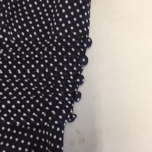 Black & White Polka dot lined silk dress Flowing 4 - Picture 4 of 4